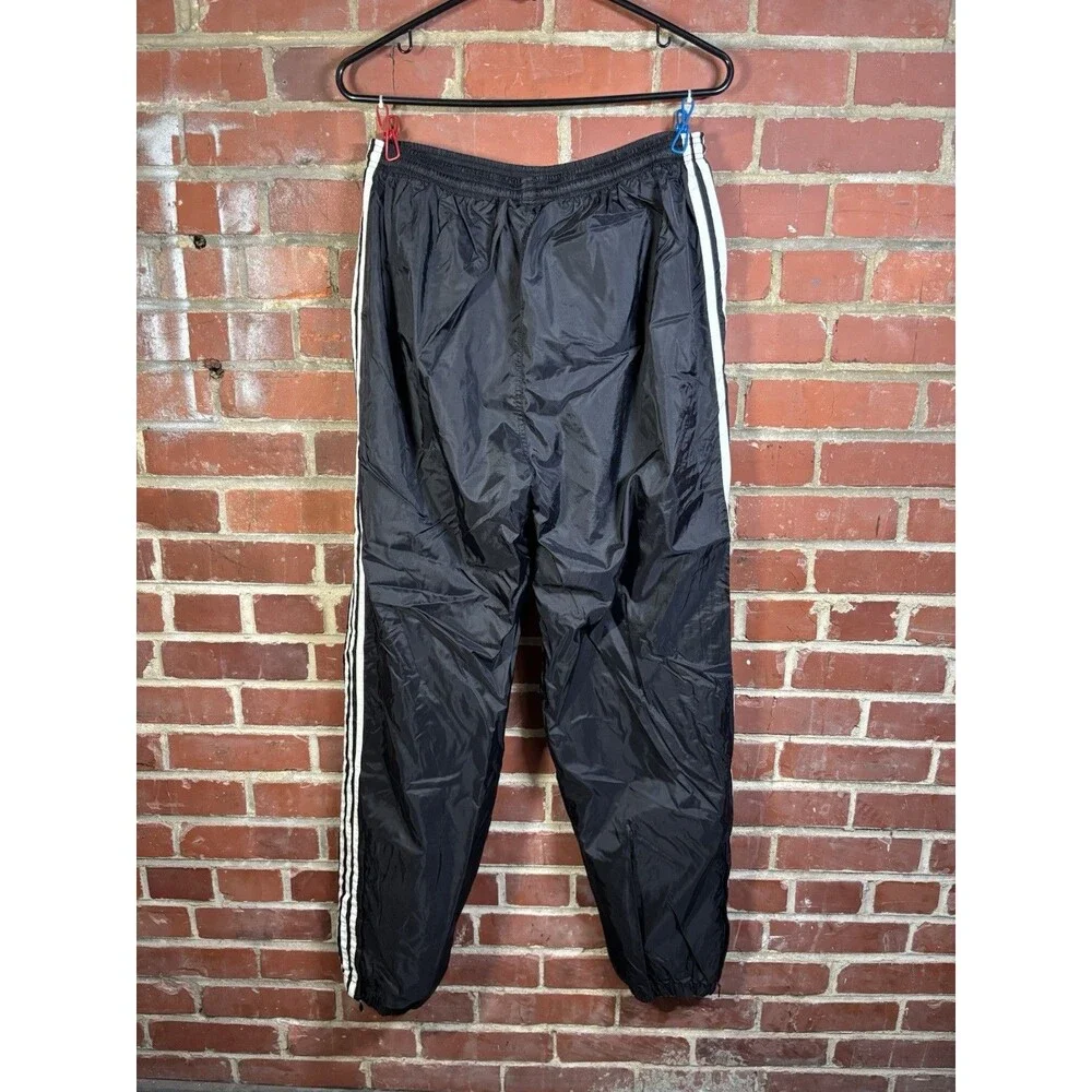 Vintage 90s Adidas 3 Stripe Black Track Pants Athletic Adult Size Large